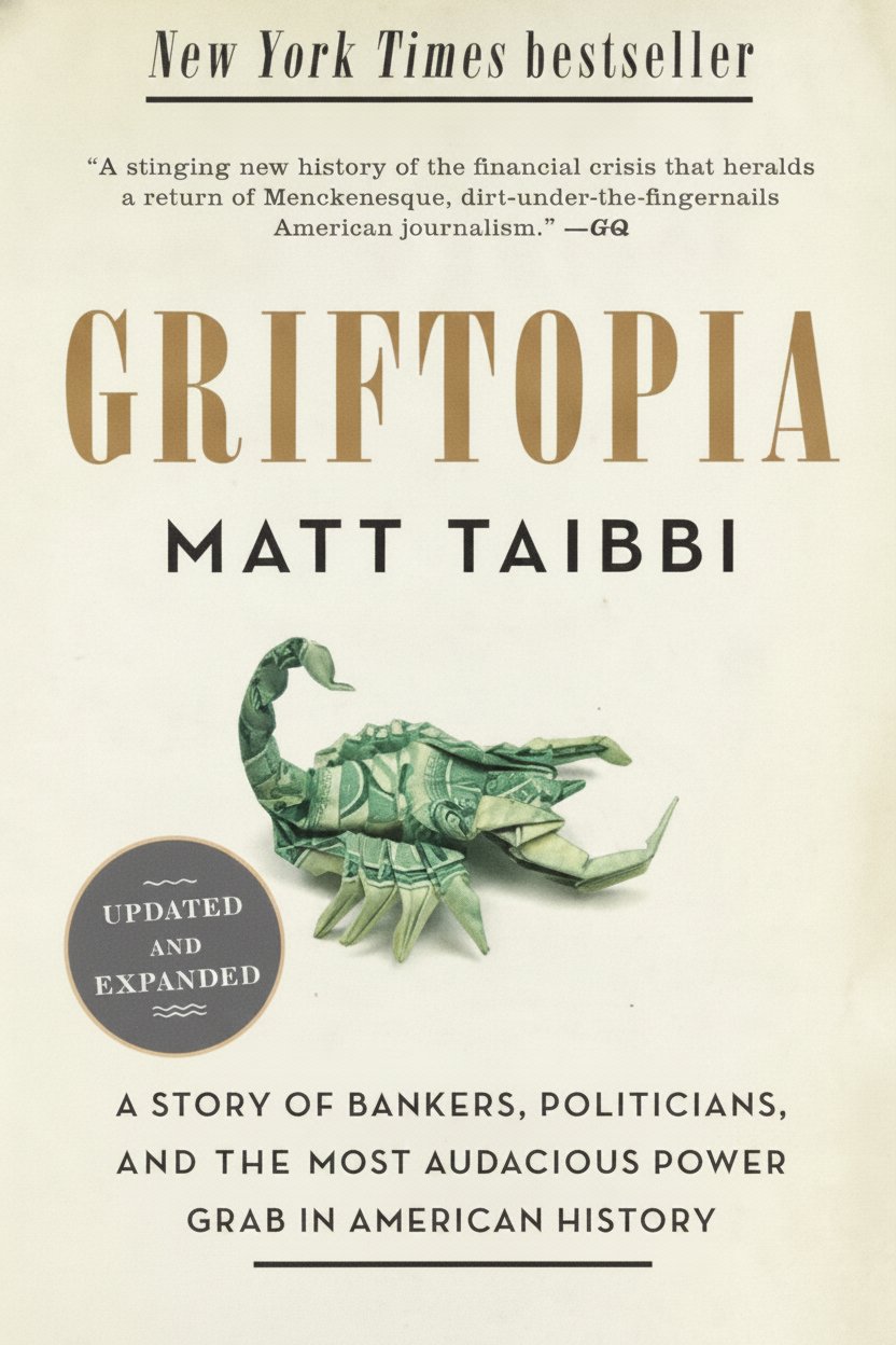Book cover for Griftopia: A Story of Bankers, Politicians, and the Most Audacious Power Grab in American History by Taibbi, Matt