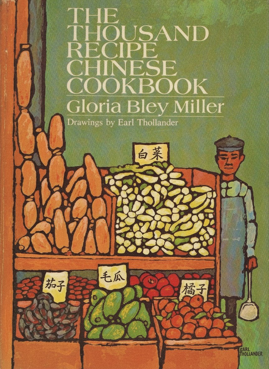 Book cover for The Thousand Recipe Chinese Cookbook by Gloria Bley Miller