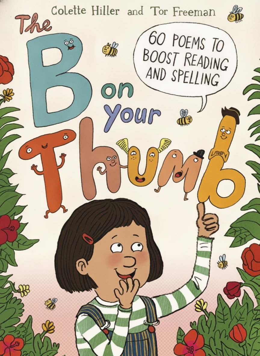 Book cover for The B on Your Thumb: 60 Poems to Boost Reading and Spelling by Hiller, Colette