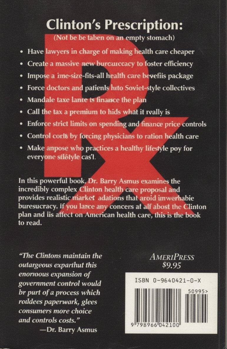 Book cover for Clintoncare: Putting Government in Charge of Your Health by Asmus, Barry